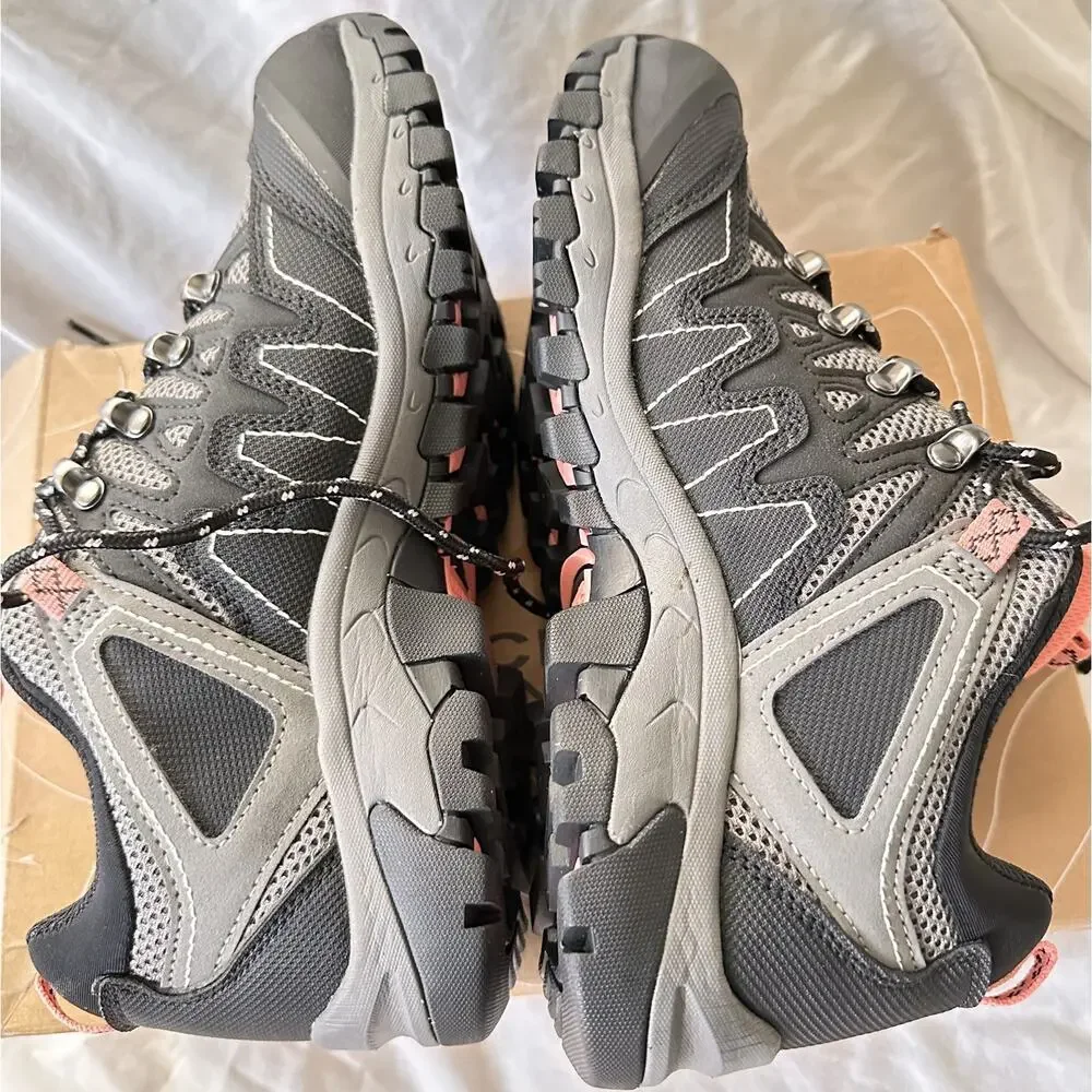 Pacific Mountain women's 7.5 Black & salmon Cheyenne Low Hiking Shoes New in box